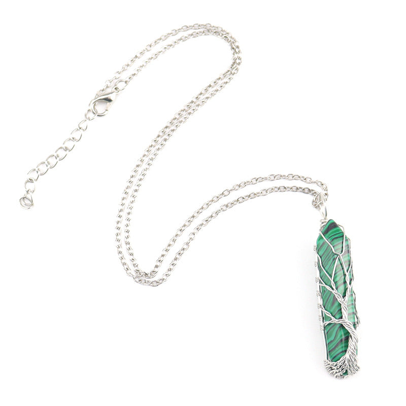 Wholesale Hand-wound Tree of Life Crystal Hexagonal Necklace